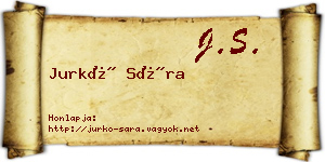Jurkó Sára névjegykártya